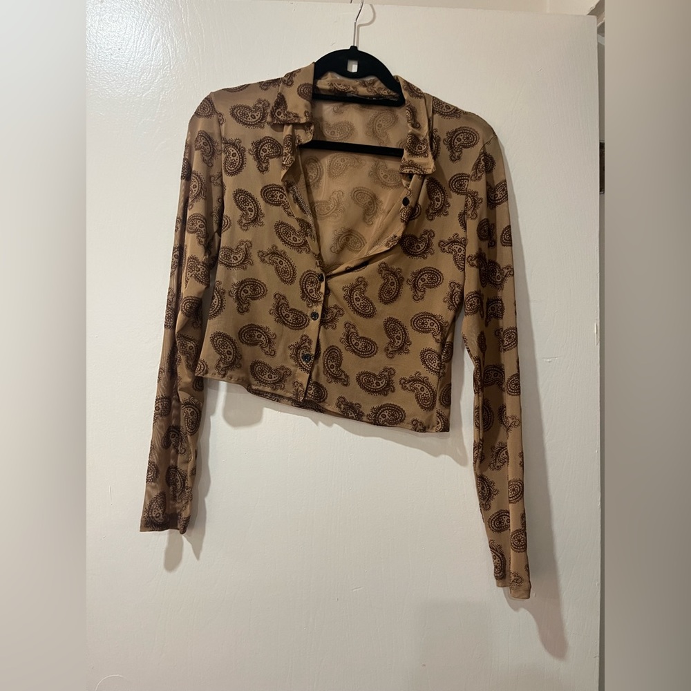 motel rocks mesh button down